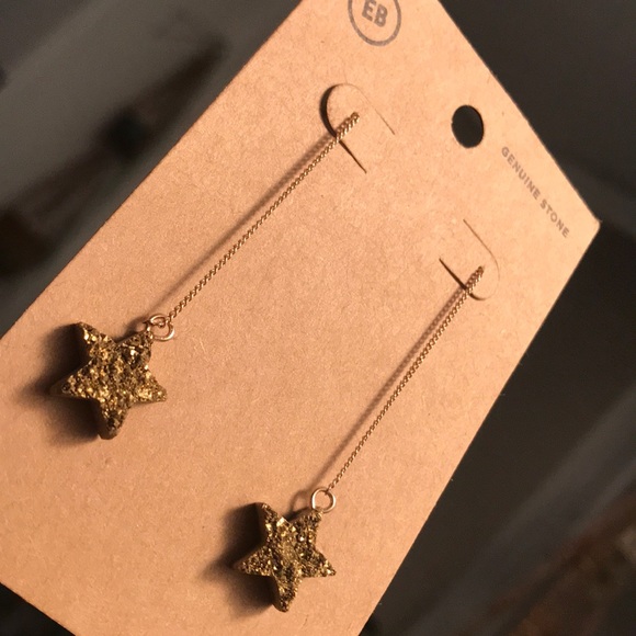 EARTHBOUND Jewelry - NWT Druzy Stardust Drop Earrings Genuine Stone